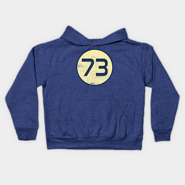 Sheldon 73 distressed retro vintage Kids Hoodie by Seaside Designs